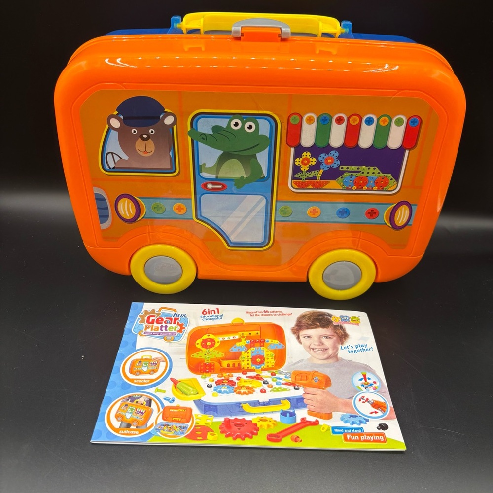 STEM Gear Platter Bus Tools‎ Build Carrying Case Drill Screwdriver Colorful
